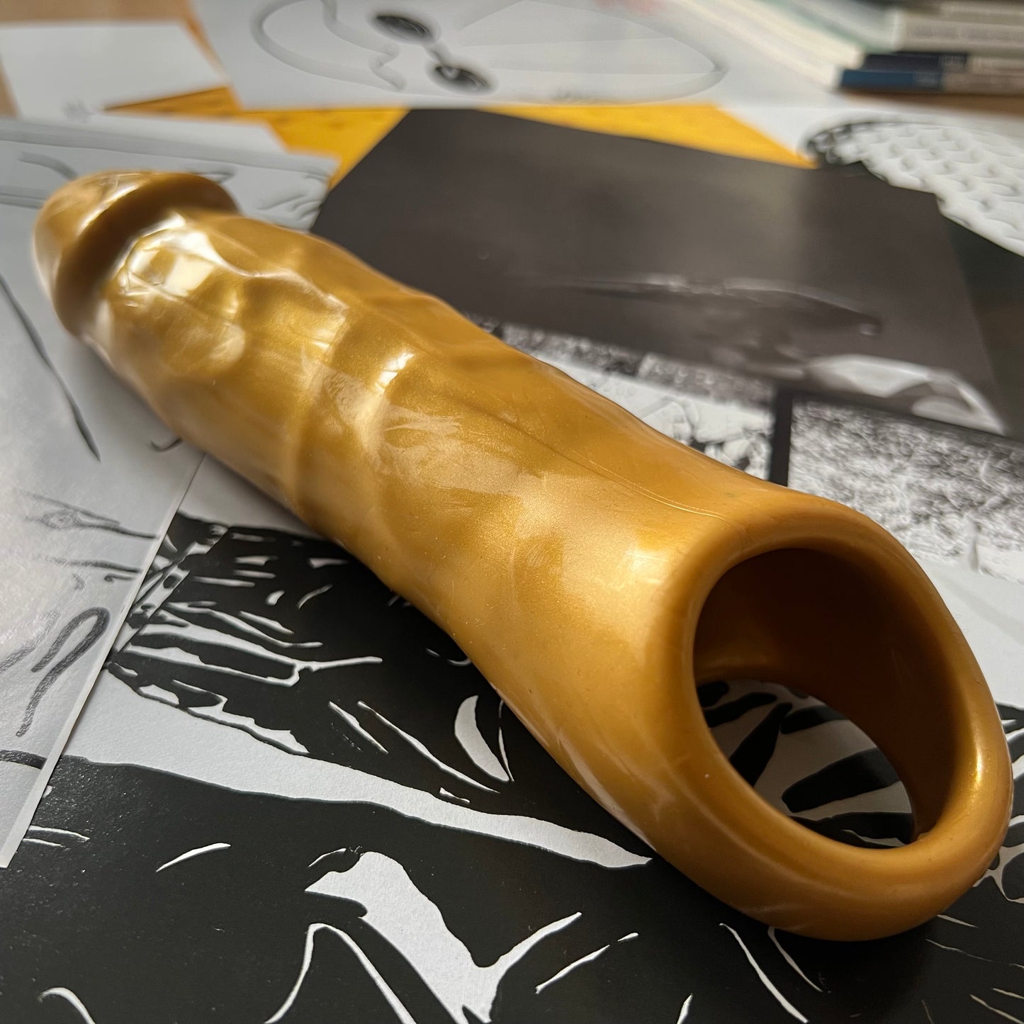 Penis Sleeve Gold Veins SAMPLE 235MM 47.8MM
