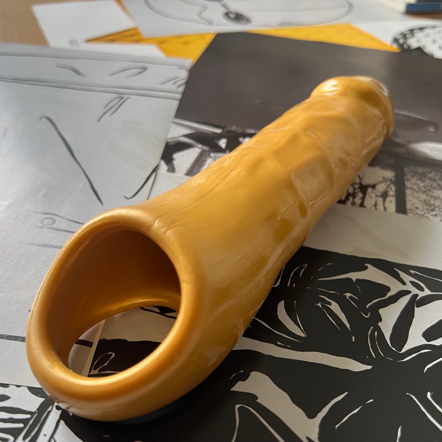 Penis Sleeve Gold Veins SAMPLE 235MM 47.8MM